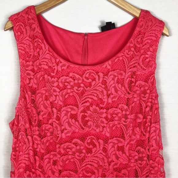 Torrid Sleeveless Lace Fit Flare Mini Dress | Coral Pink | Size 22 / 3X - Picture 4 of 13